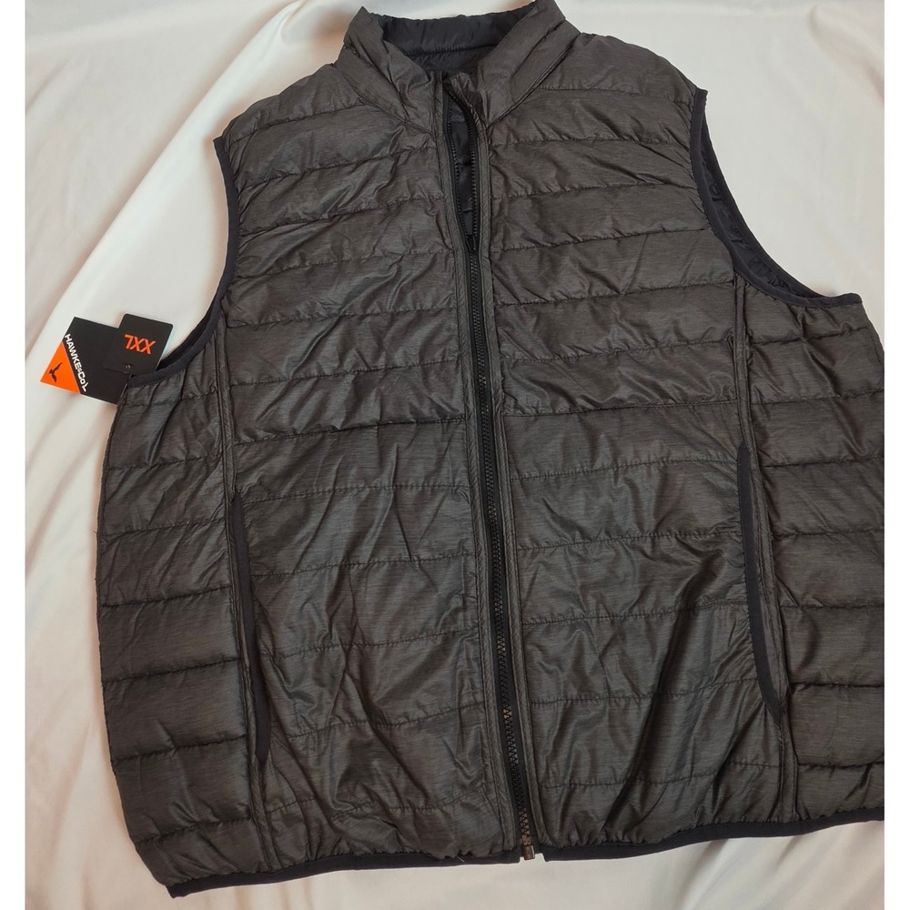 Hawke & Co Pro Series Reversible Down Packable Vest XXL Gray Black NWT